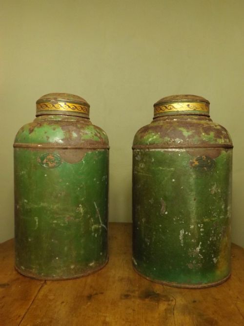 fig 1. PAIR OF TOLE TEA CANNISTERS