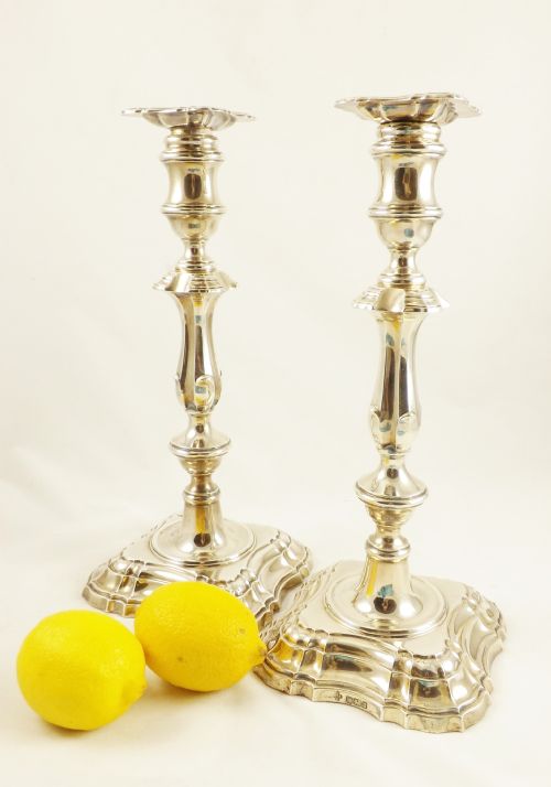 Large Silver Candlesticks