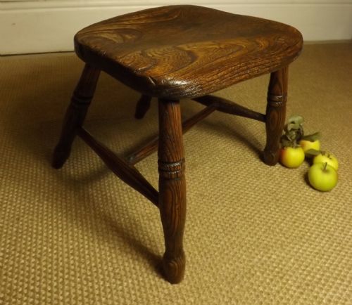 Early 19th C Elm Stool