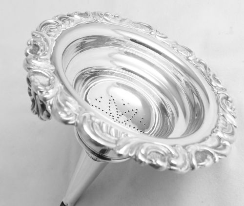 19th C Silver Plated Wine Funnel