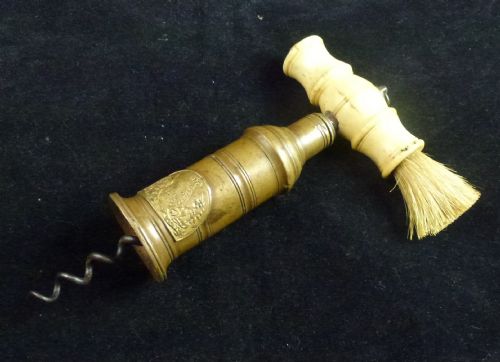 19th C Corkscrew with Brush