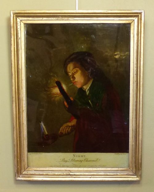 19th C Glass Picture