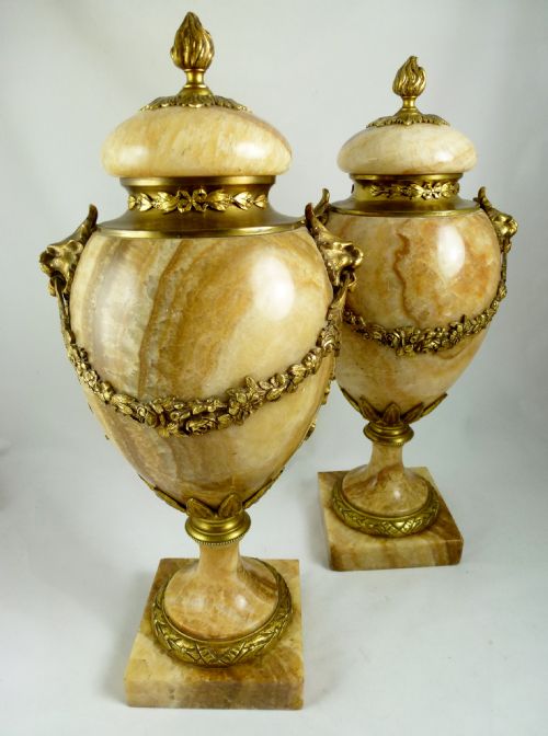 Pair 19th C Decorative Vases