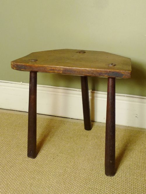19th C Elm Stool