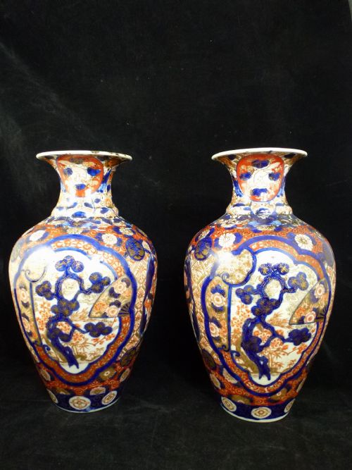 Pair of Antique Imari Vases