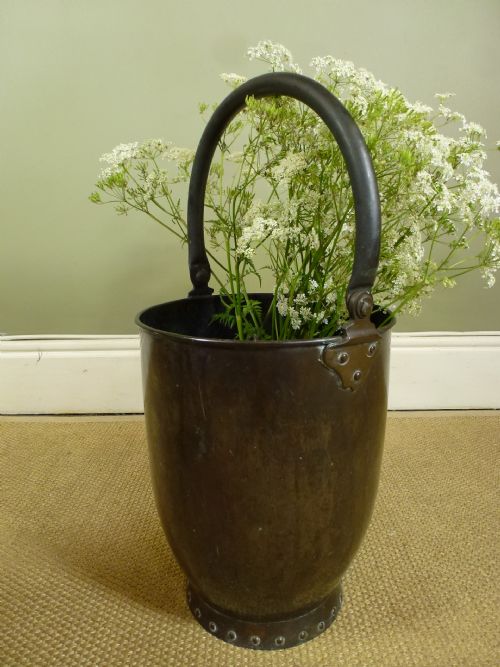 19th C Antique Copper Fire Bucket