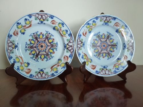 Pair of 18th C Delft Plates