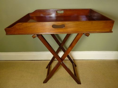Antique 19th C Butlers Tray & Stand