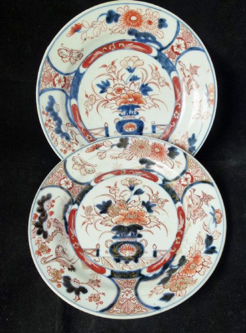 Pair of 18th C Antique Imari Plates