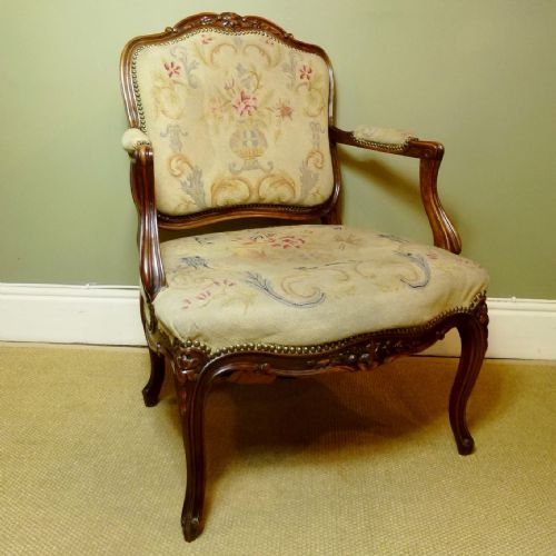 Antique 19th C Carved Armchair