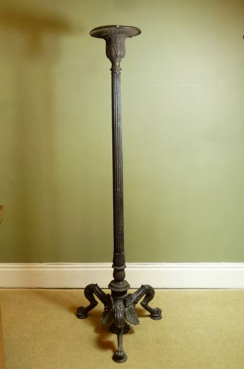 Antique Cast Iron Torchere Lamp