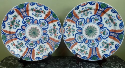 Pair 18th C Delft Chargers