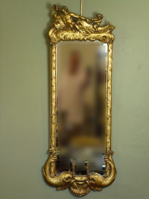 Gilt Mirror with Neptune & Dolphin