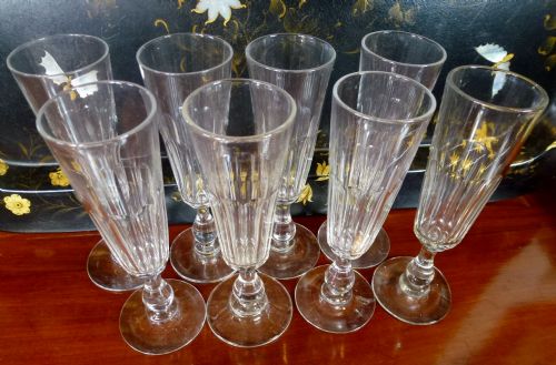 Set of Eight 19th C Champagne Flutes