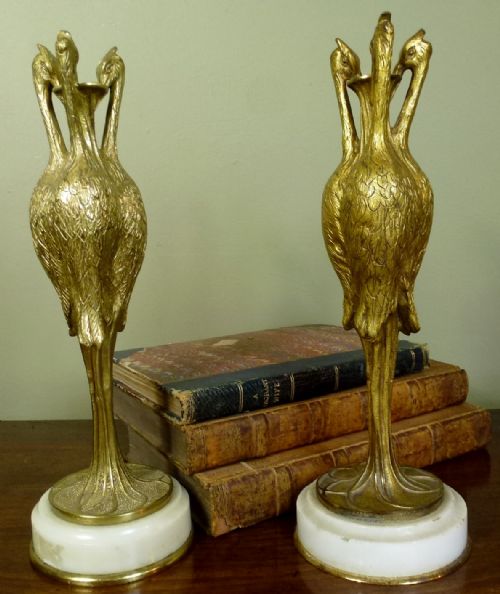 Art Nouveau Heron Vases