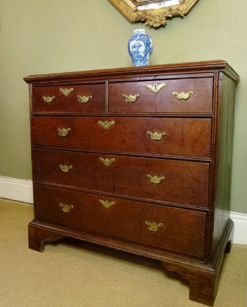Mid-18th C Oak Chest of Drawers