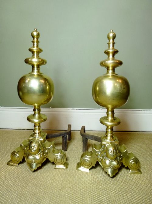Pair of Antique 19th C Fire Dogs