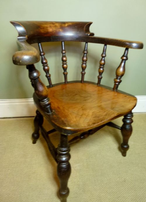 Mid-19th C Oak and Elm Captain's Chair