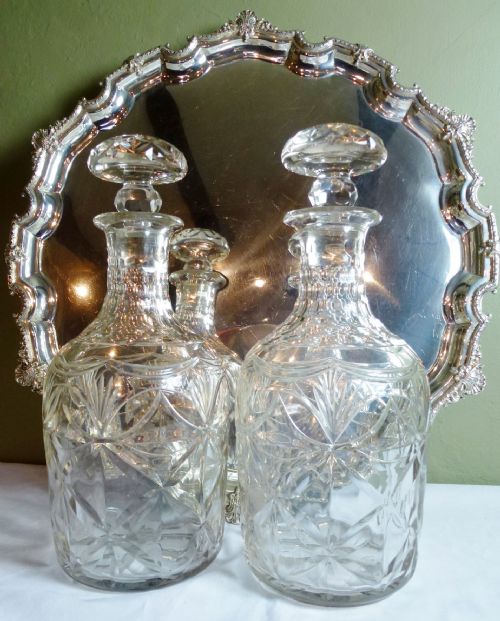 Pair of Large Cut-glass Decanters