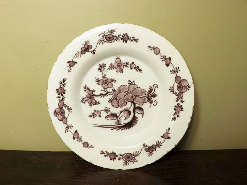 Antique Delft Manganese Plate
