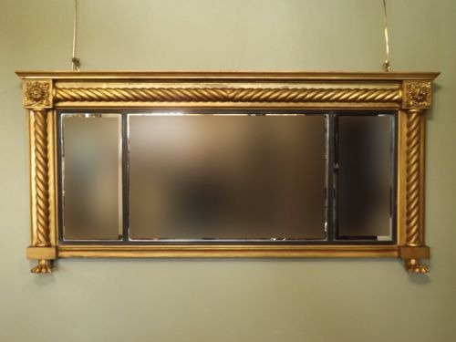 Antique Gilt Overmantle Mirror