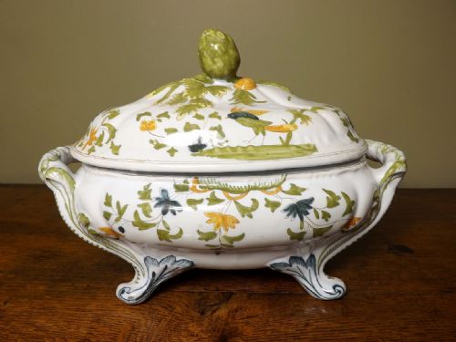 Large 19th C Faience Tureen Dish