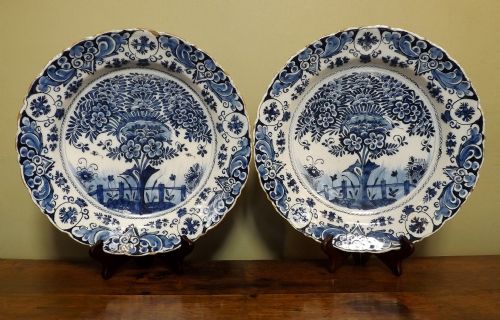 Pair of 18th C Delft Chargers