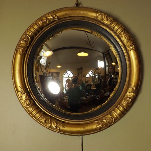 Antique Gilt Convex Mirror