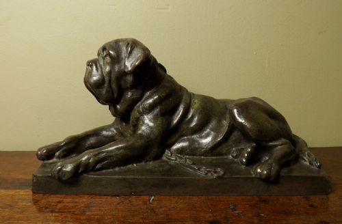 19th C Bronze of Mastiff Hound
