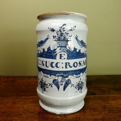 18th C Delft Apothecary Jar