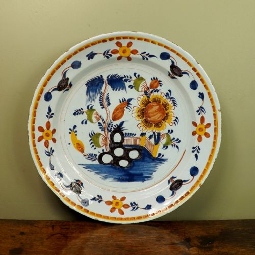 18th C Polychrome Charger
