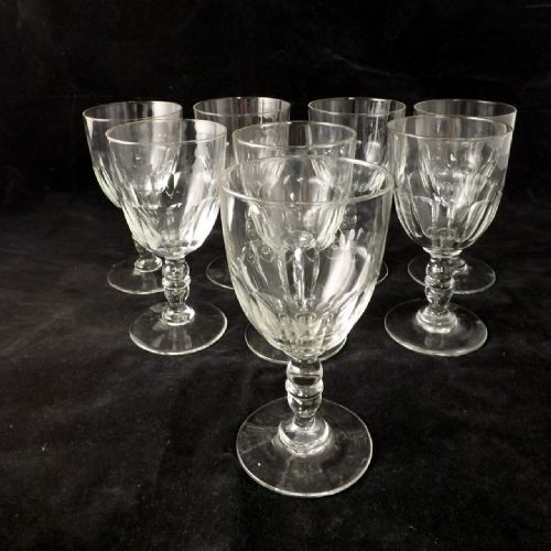 Set 8 19th C Wine Glasses