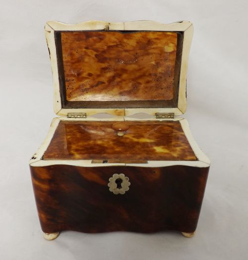 19th C Tortoise Shell Tea Caddy