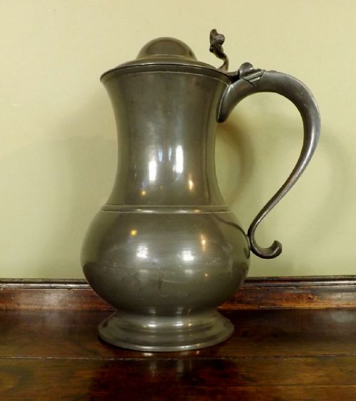 Early 19th C Pewter Flagon