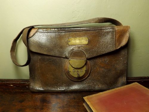 19th C Leather Post Bag