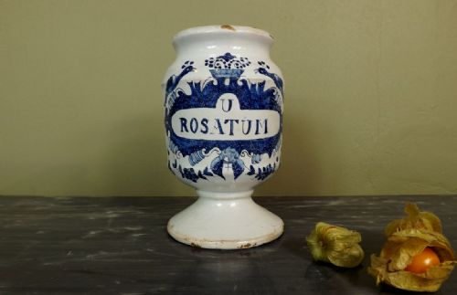 18th C Delft Apothecary Jar