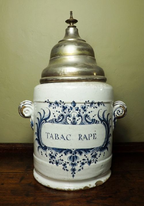 18th C Delft Tobacco Jar