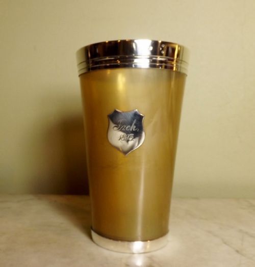 Antique Silver & Horn Beaker