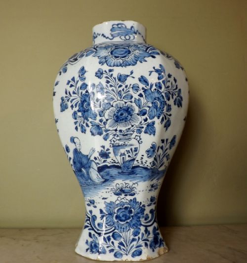 18th C Delft Vase
