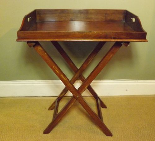Antique Mahogany Butlers Tray & Stand C 1800