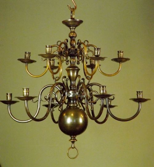 Large 19th C Patinated Brass Centre Light Candelabra