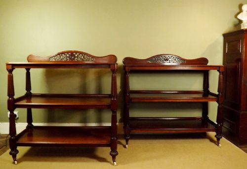Pair of Mid-19th C Mahogany 3-Tier Buffet
