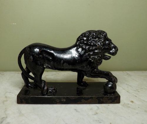 19th C Cast Iron Lion