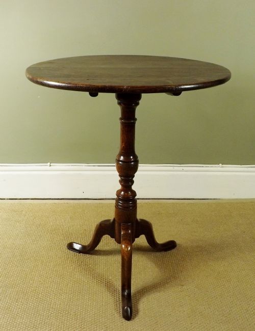 18th C Oak Tripod Table