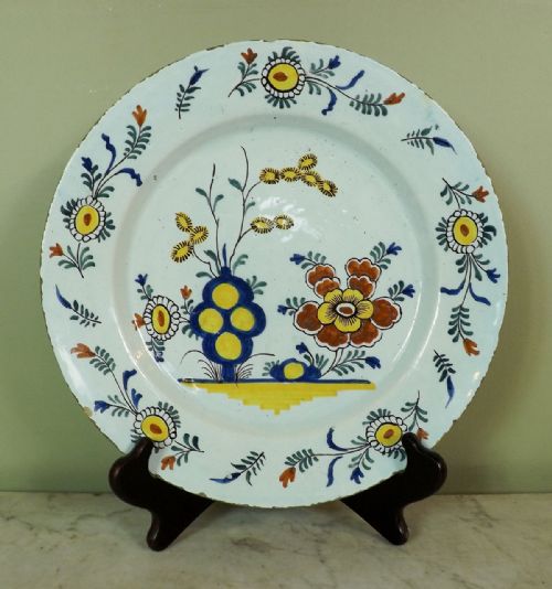 18th C Delft Polychrome Charger