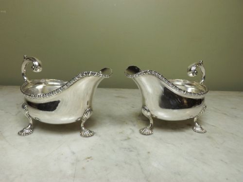 Pair of Antique Silver Sauce Boats