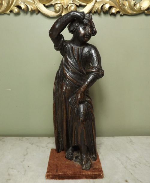 17th Century Carved Oak Figure