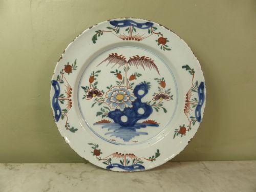 18th C. Delft Polychrome Charger