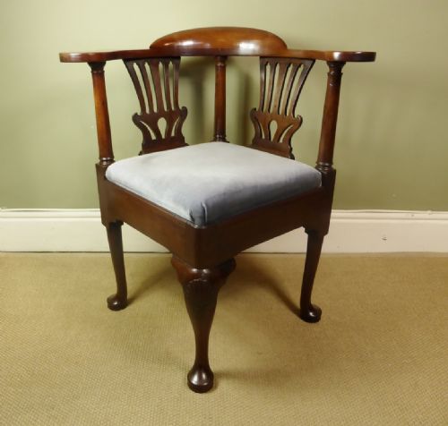 George III Mahogany Corner Chair