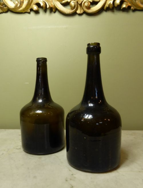 Pair of 18th C Wine Bottles